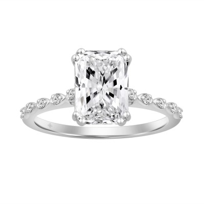14K WHITE GOLD 3.00CT ROUND/RADIANT DIAMOND LADIES RING (CENTER STONE RADIANT DIAMOND 3CT)