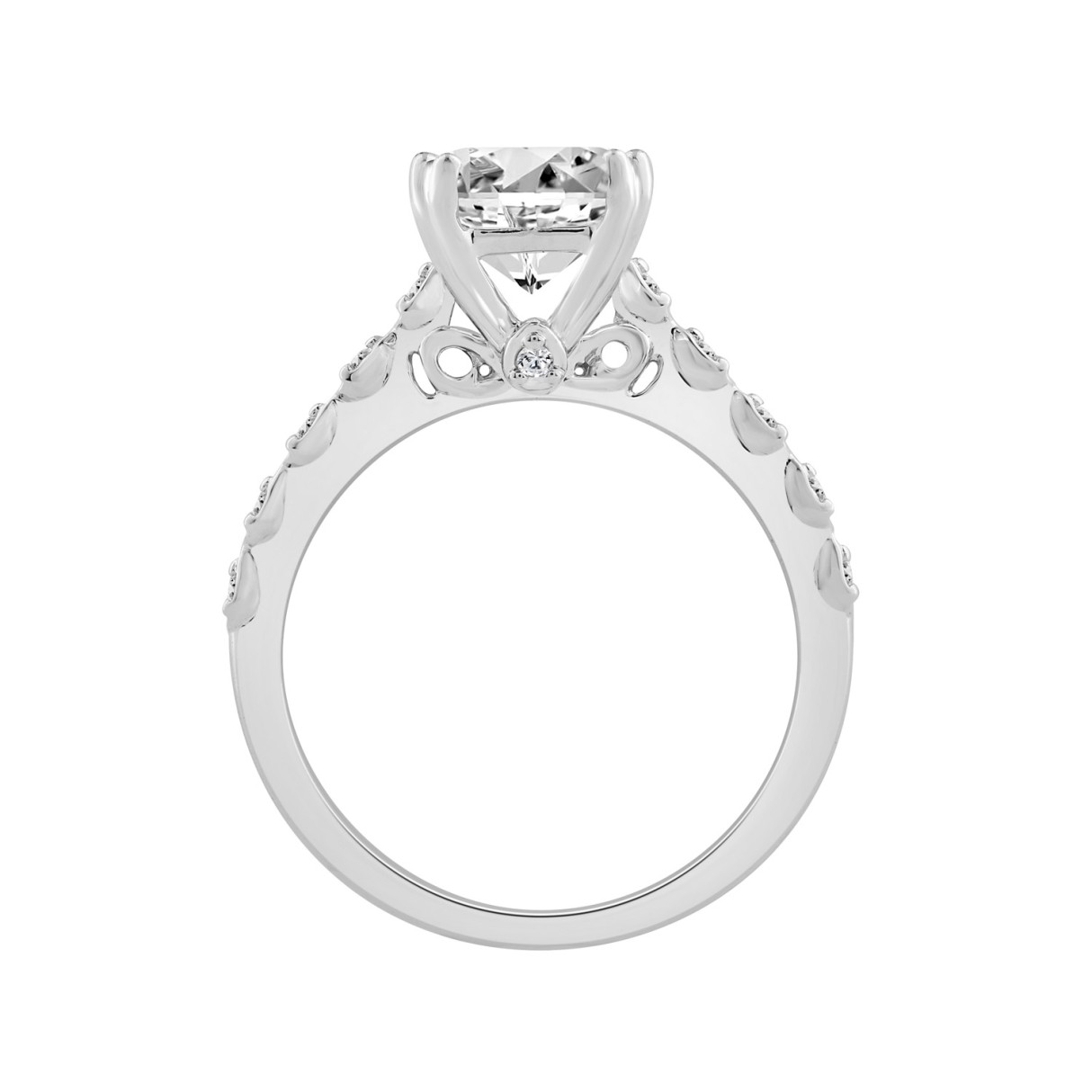 14K WHITE GOLD 3.00CT ROUND/RADIANT DIAMOND LADIES RING (CENTER STONE RADIANT DIAMOND 3CT)