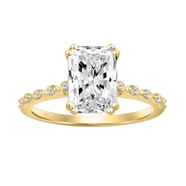 14K  YELLOW GOLD 3.00CT ROUND/RADIANT DIAMOND LADIES RING (CENTER STONE RADIANT DIAMOND 3CT)