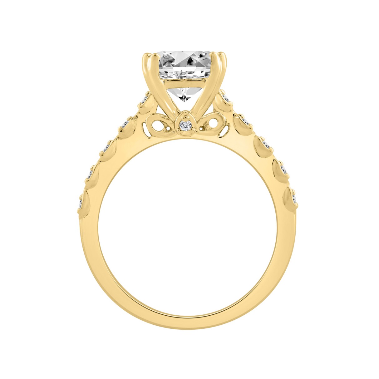 14K  YELLOW GOLD 3.00CT ROUND/RADIANT DIAMOND LADIES RING (CENTER STONE RADIANT DIAMOND 3CT)