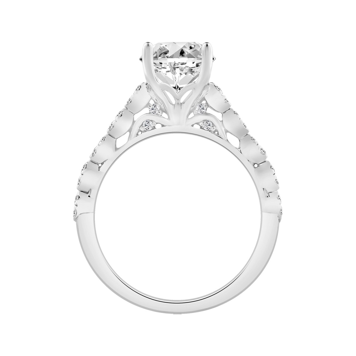 14K WHITE GOLD 3 1/3CT ROUND/OVAL DIAMOND LADIES BRIDAL SET (CENTER STONE OVAL DIAMOND 3CT)