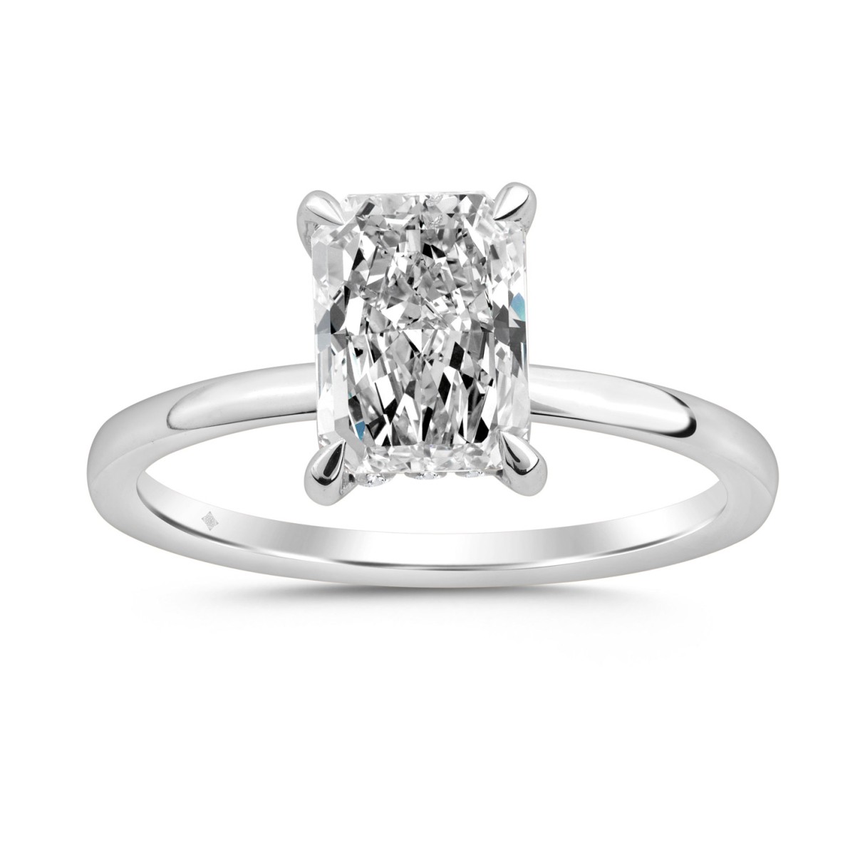 14K WHITE GOLD 2.00CT ROUND/RADIANT DIAMOND LADIES RING (CENTER STONE RADIANT DIAMOND 2CT)