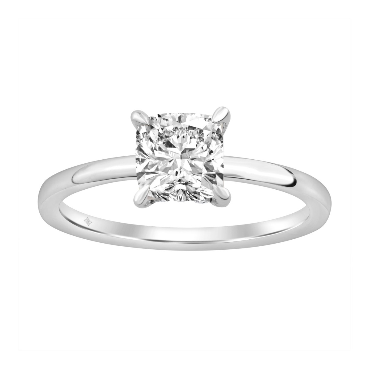 14K WHITE GOLD 2.00CT ROUND/CUSHION DIAMOND LADIES...
