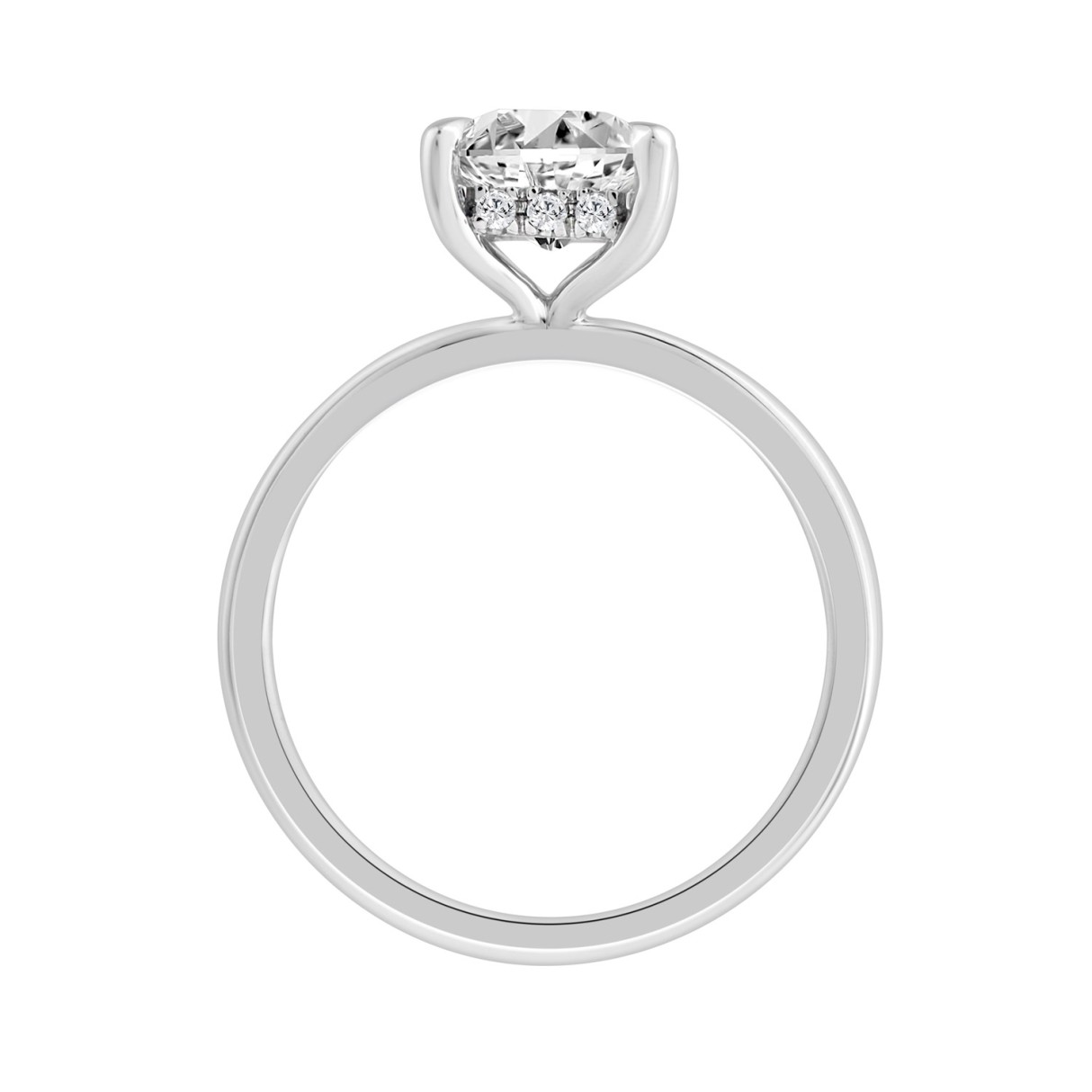 14K WHITE GOLD 2.00CT ROUND/CUSHION DIAMOND LADIES RING (CENTER STONE CUSHION DIAMOND 2CT)