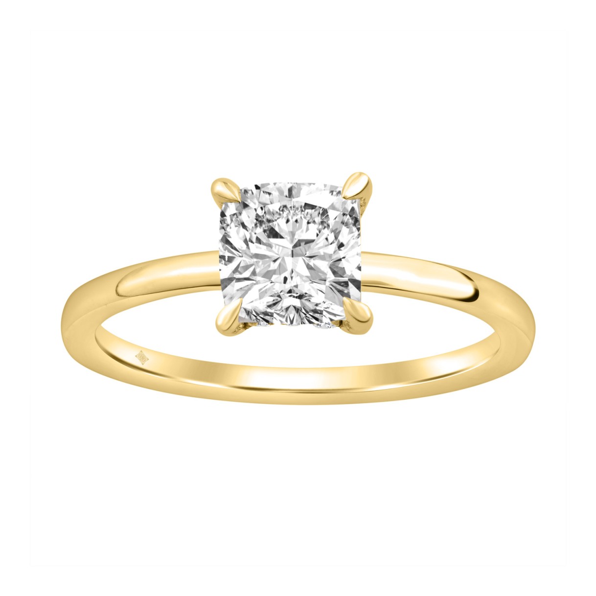 14K YELLOW GOLD 2.00CT ROUND/CUSHION DIAMOND LADIE...