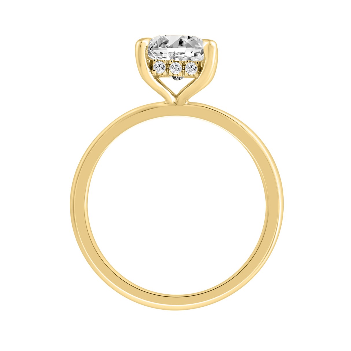 14K YELLOW GOLD 2.00CT ROUND/CUSHION DIAMOND LADIES RING (CENTER STONE CUSHION DIAMOND 2CT)