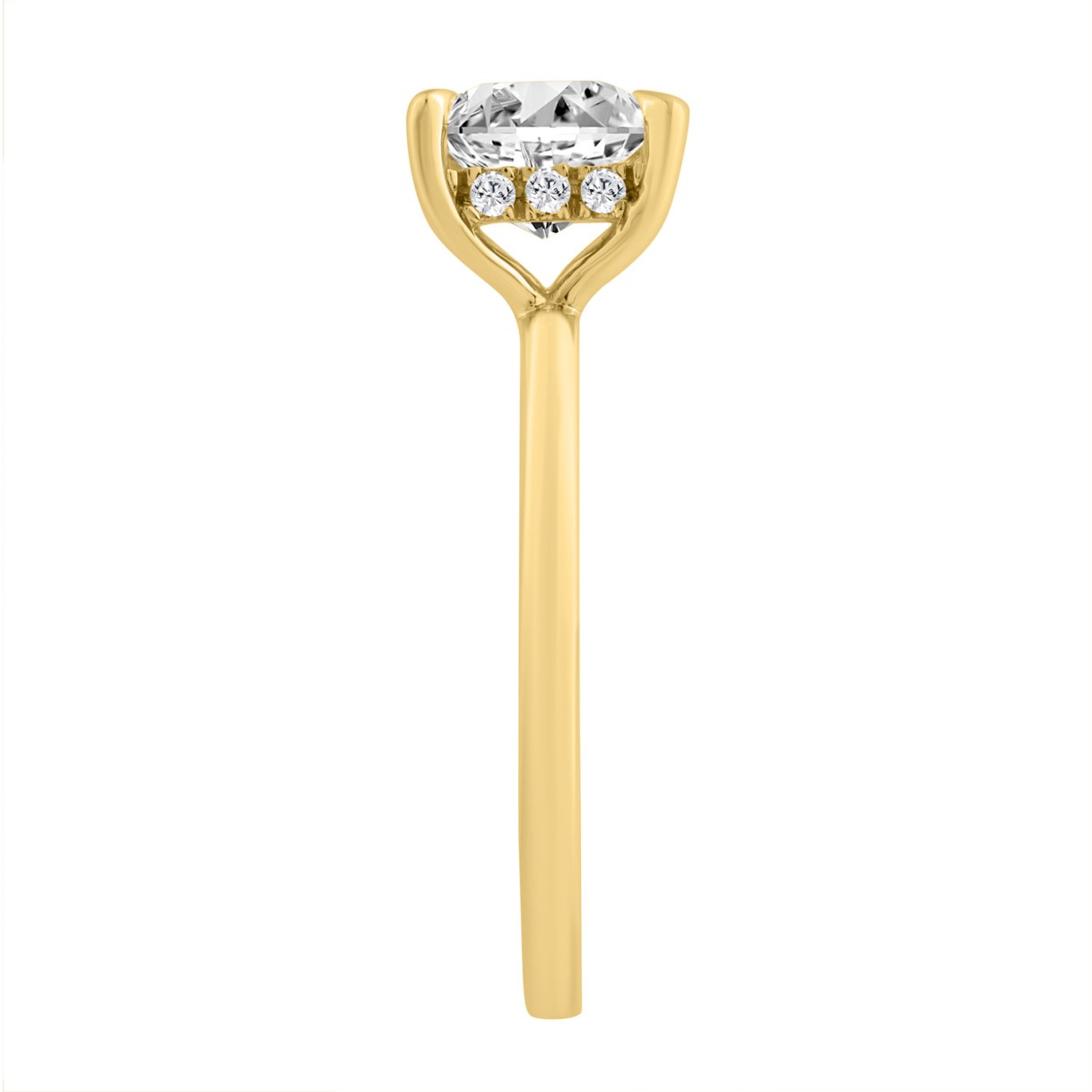 14K YELLOW GOLD 2.00CT ROUND/CUSHION DIAMOND LADIES RING (CENTER STONE CUSHION DIAMOND 2CT)
