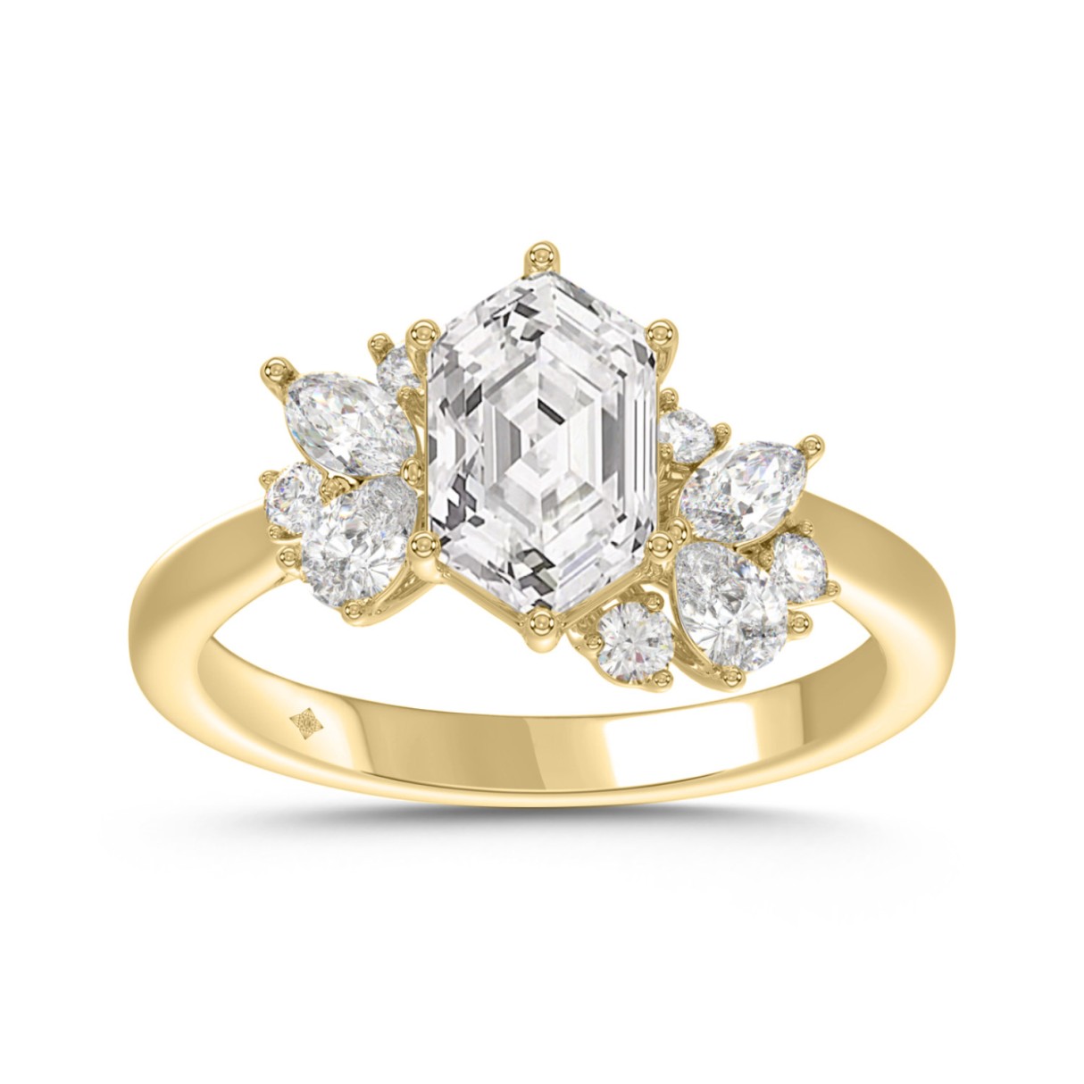 14K YELLOW GOLD 2.00CT ROUND/PEAR/MARQUISE/LONG HE...