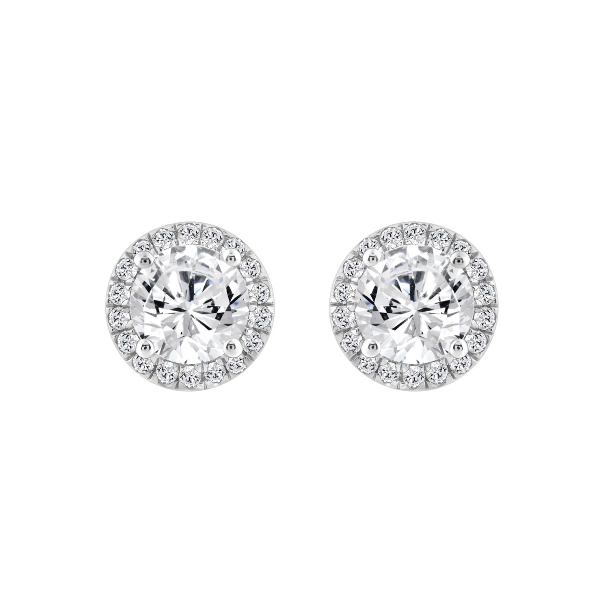 14K WHITE GOLD 2 1/4CT ROUND DIAMOND LADIES EARRIN...