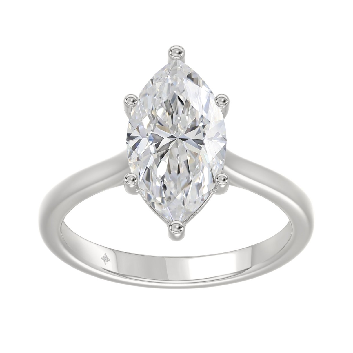 14K WHITE GOLD 1 1/2CT MARQUISE DIAMOND SOLITAIRE ...
