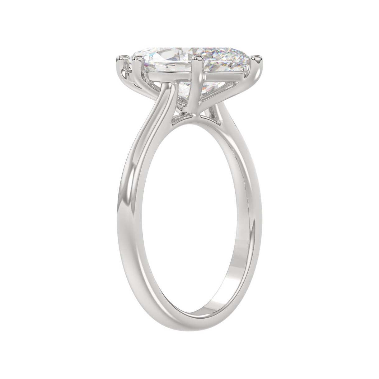 14K WHITE GOLD 1 1/2CT MARQUISE DIAMOND SOLITAIRE RING 