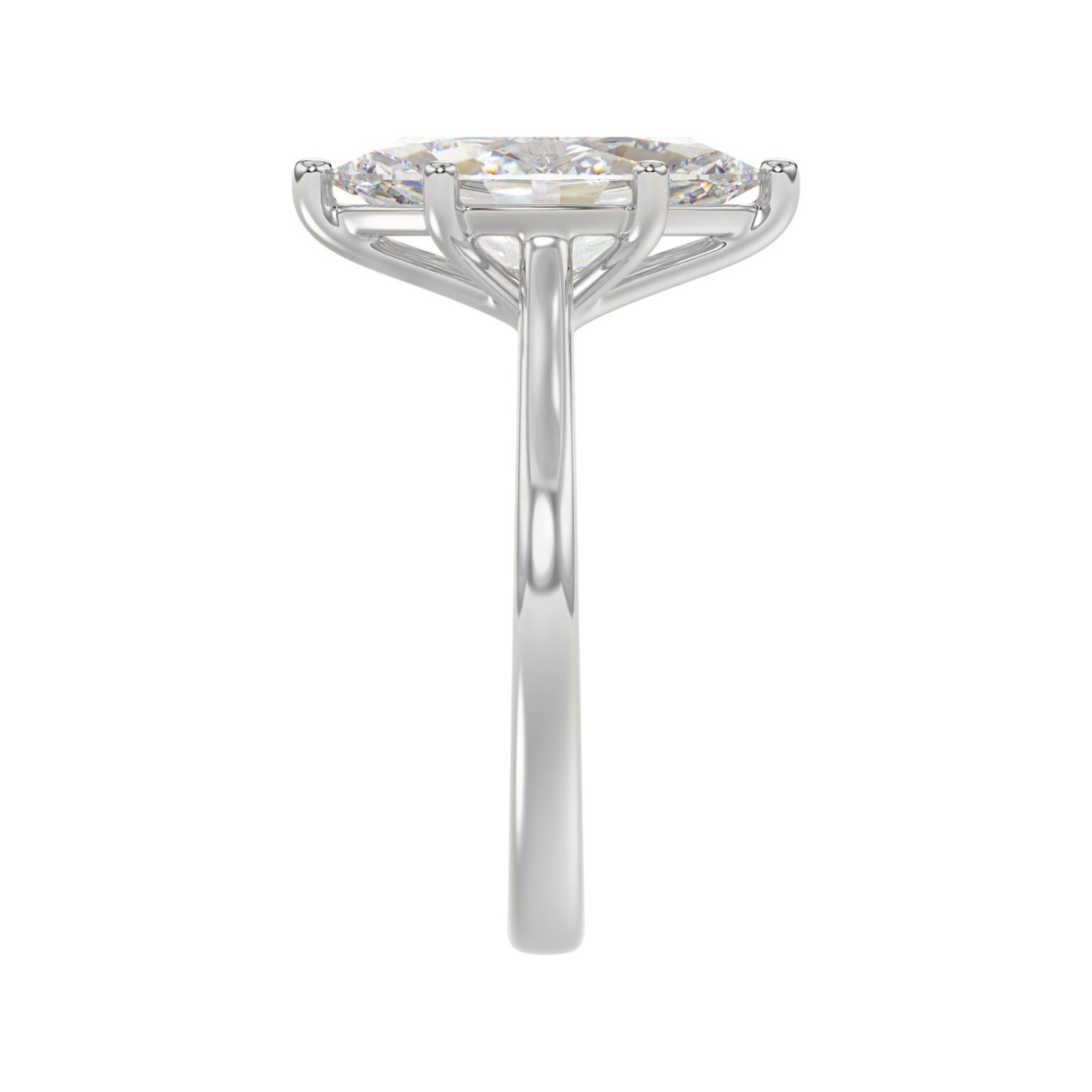 14K WHITE GOLD 1 1/2CT MARQUISE DIAMOND SOLITAIRE RING 