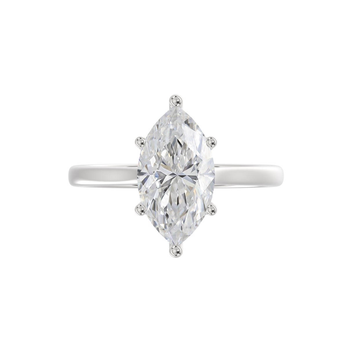 14K WHITE GOLD 1 1/2CT MARQUISE DIAMOND SOLITAIRE RING 