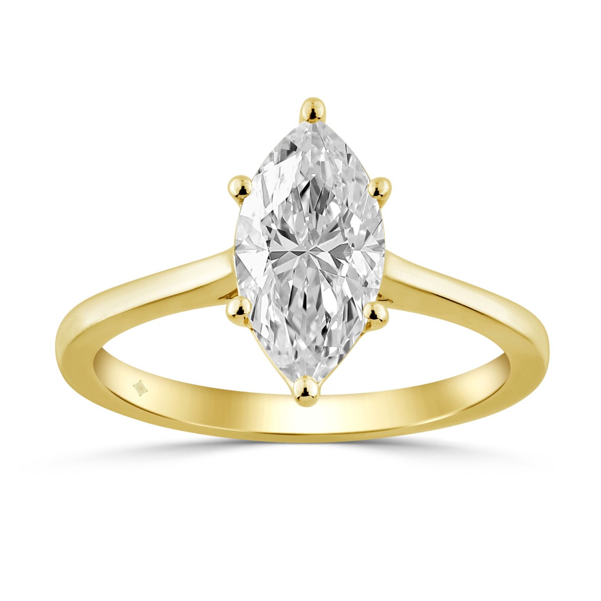 14K YELLOW GOLD 1 1/2CT MARQUISE DIAMOND SOLITAIRE...