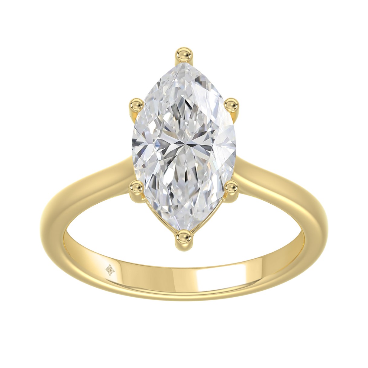 14K YELLOW GOLD 1 1/2CT MARQUISE DIAMOND SOLITAIRE...