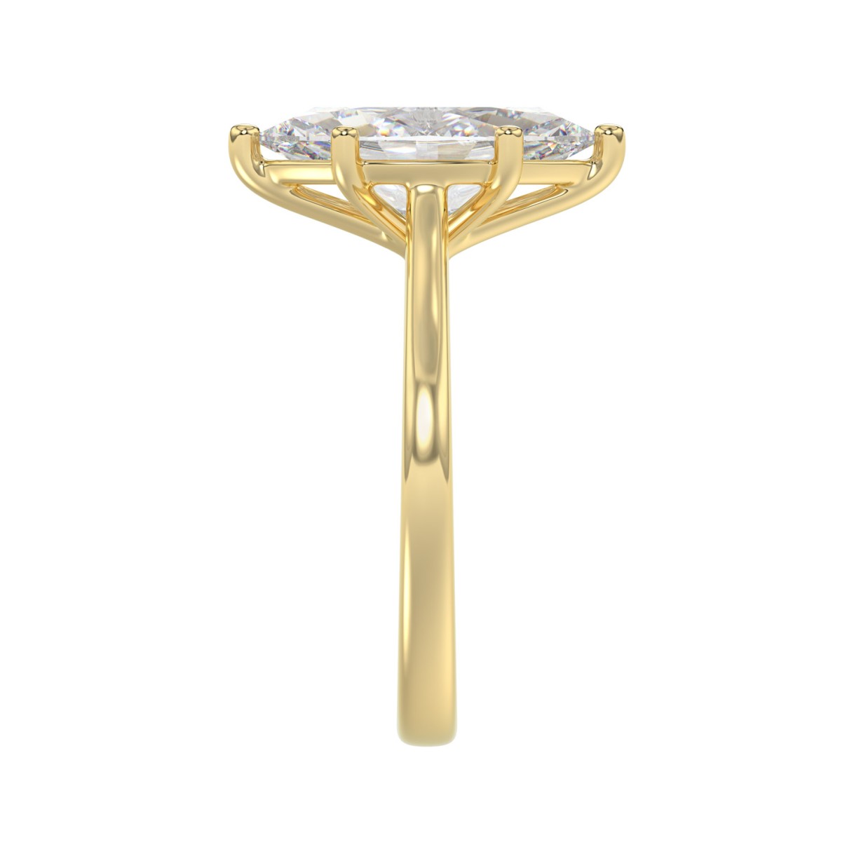 14K YELLOW GOLD 1 1/2CT MARQUISE DIAMOND SOLITAIRE RING