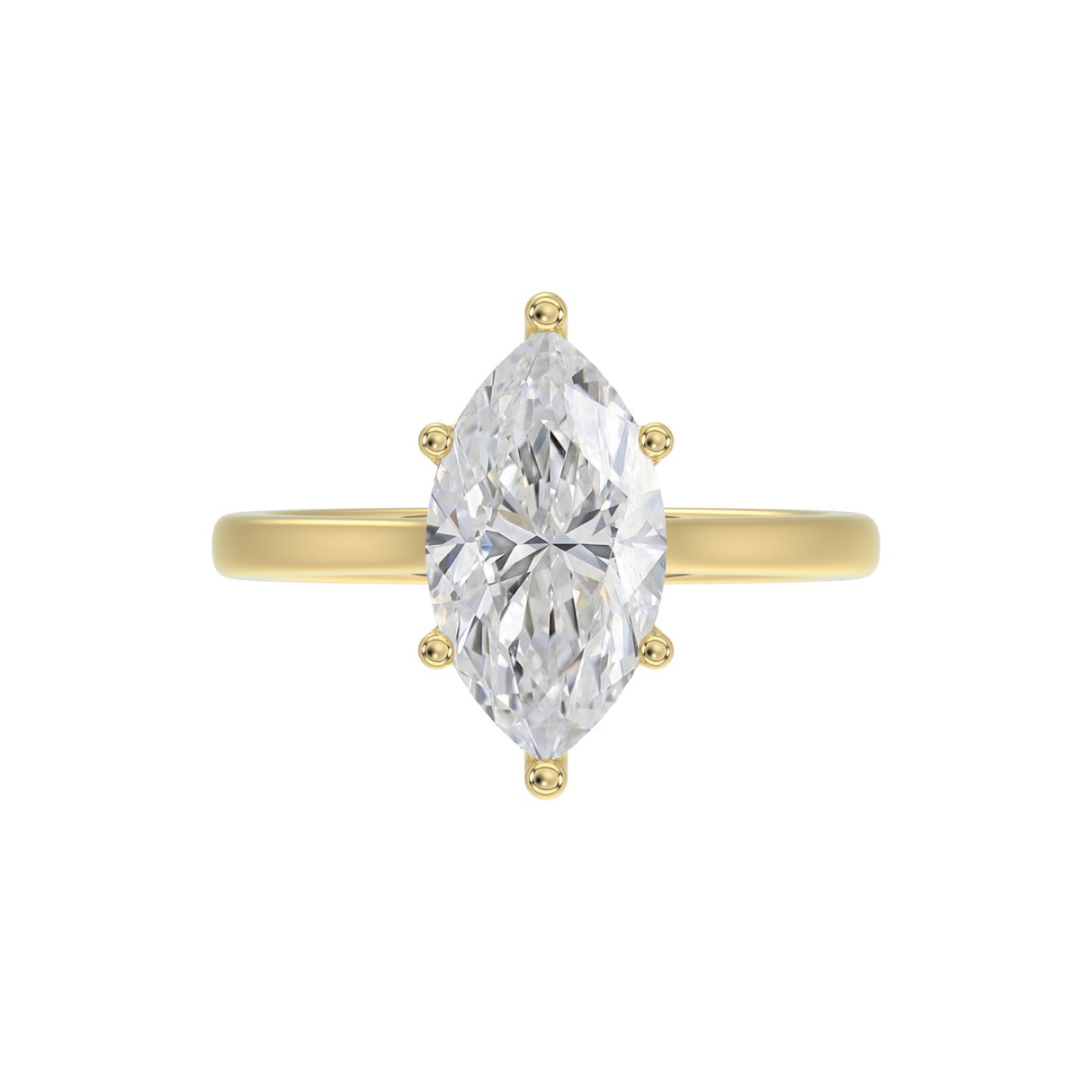 14K YELLOW GOLD 1 1/2CT MARQUISE DIAMOND SOLITAIRE RING