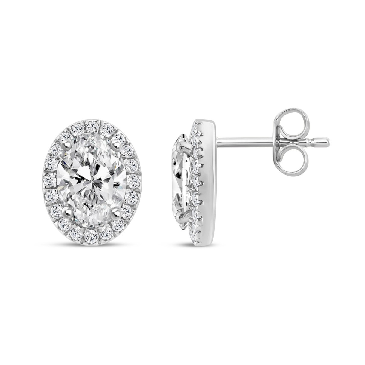 14K WHITE GOLD 2 1/4CT ROUND/OVAL DIAMOND LADIES E...