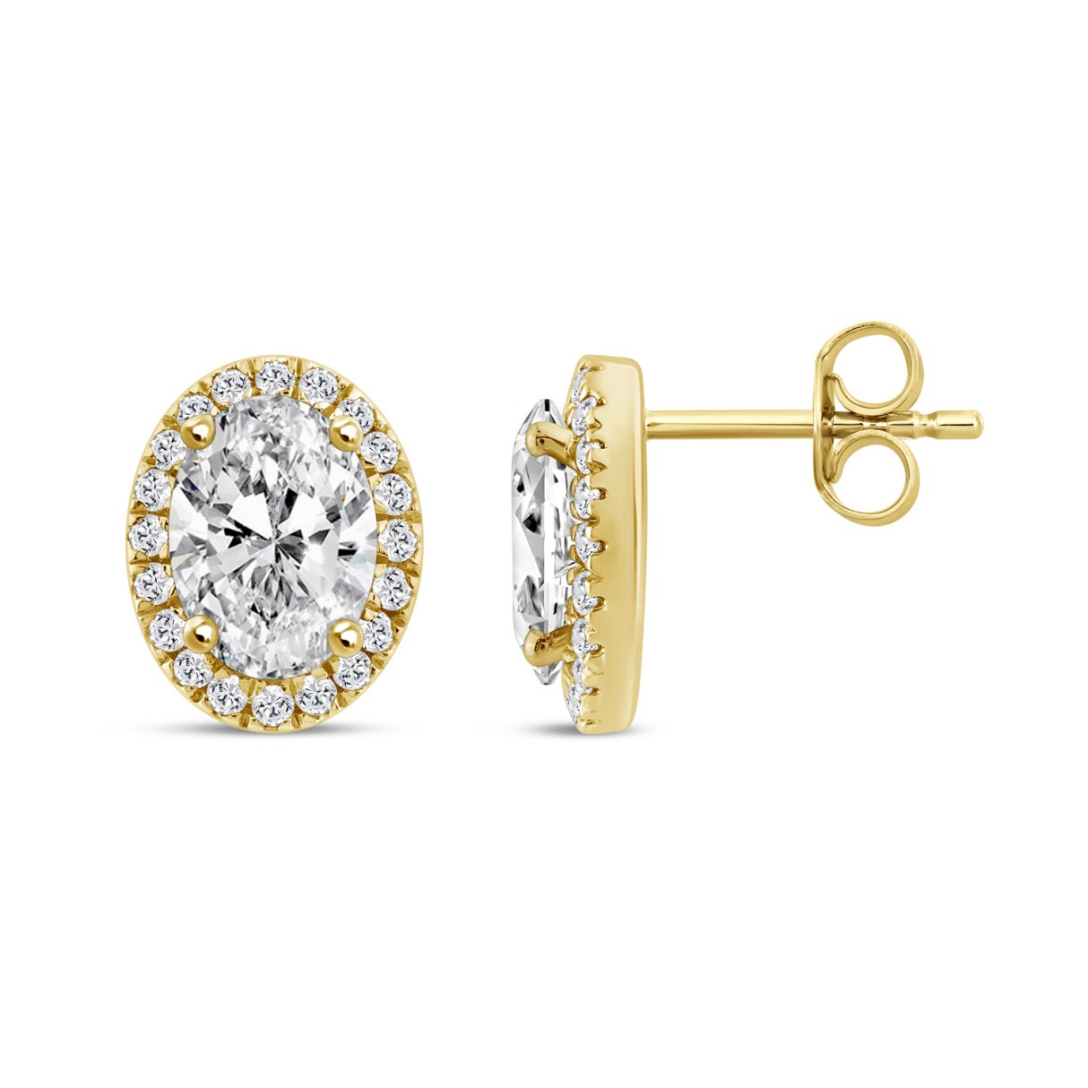 14K YELLOW GOLD 2 1/4CT ROUND/OVAL DIAMOND LADIES ...