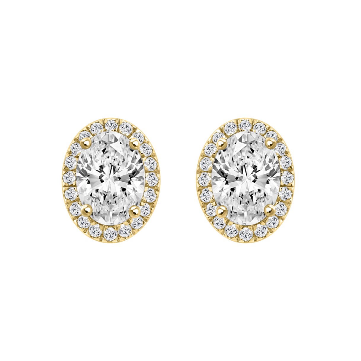 14K YELLOW GOLD 2 1/4CT ROUND/OVAL DIAMOND LADIES ...