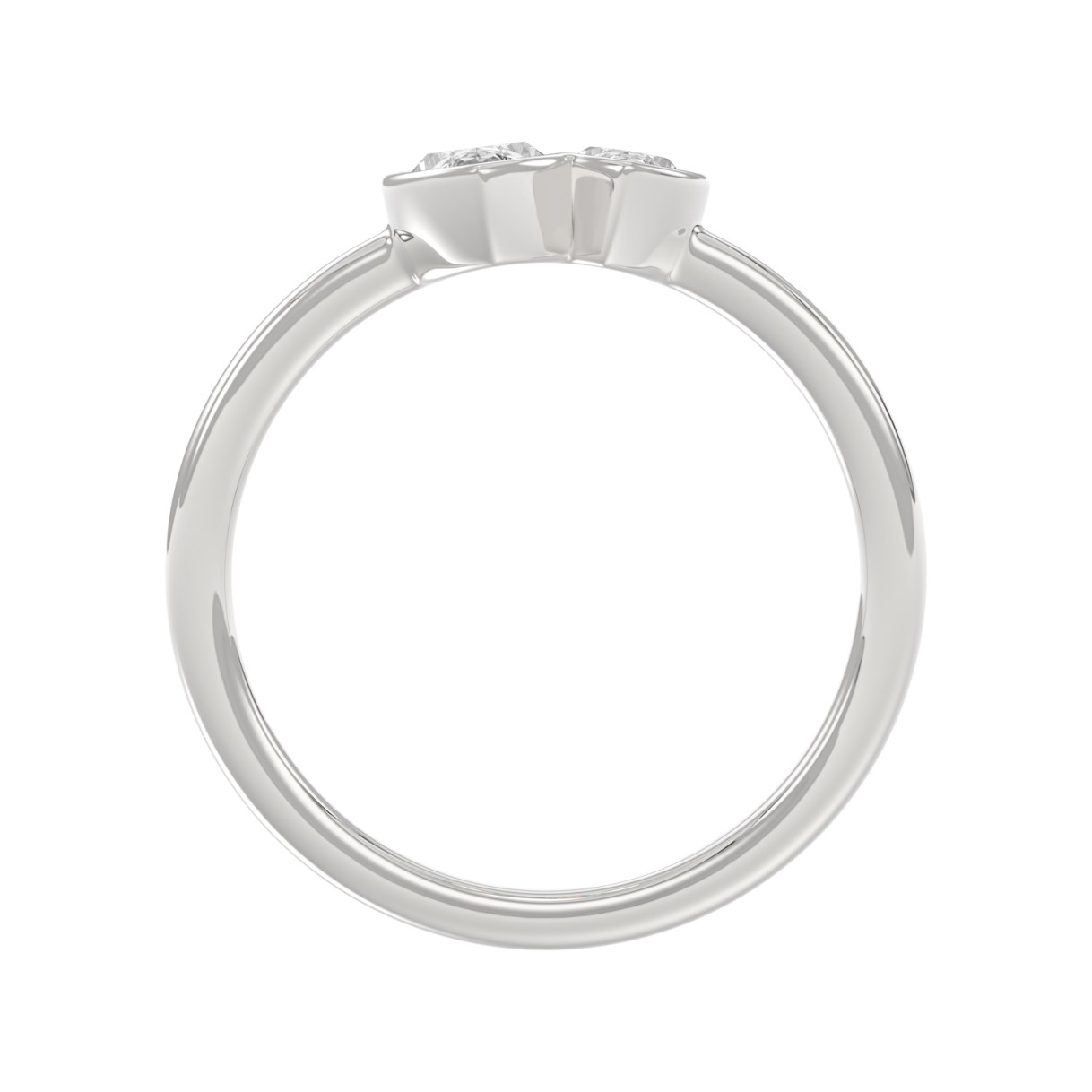 Elegant ColleCTions Linked Hearts Ladies Ring 10K White Gold 3/4CT Marquise Lab Grown Diamond (Color F-G -Clarity VS1/VS2)