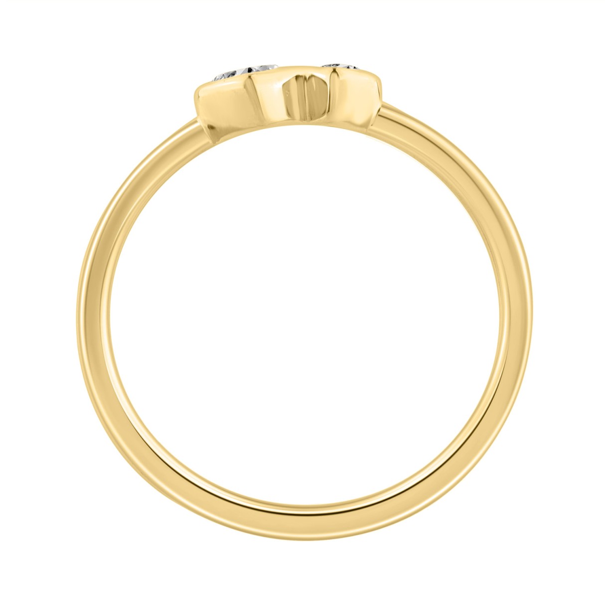 Elegant ColleCTions Toi Et Moi Ladies Ring 10K Yellow Gold 3/4CT Marquise Lab Grown Diamond (Color F-G -Clarity VS1/VS2)