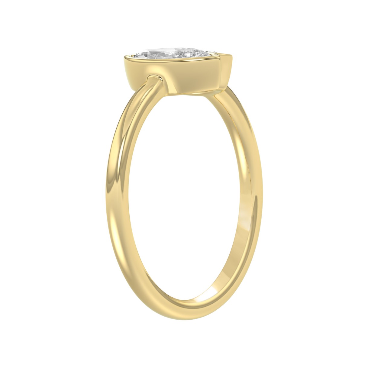Elegant ColleCTions Linked Hearts Ladies Ring 10K Yellow Gold 3/4CT Marquise Lab Grown Diamond (Color F-G -Clarity VS1/VS2)