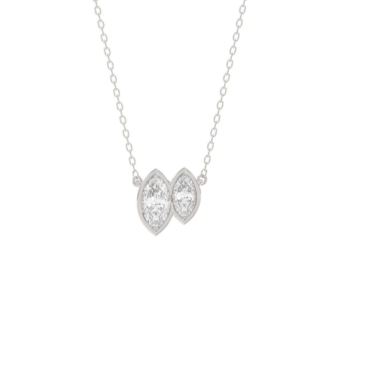 3/4CT White Gold 10K Collection Linked Hearts &amp...