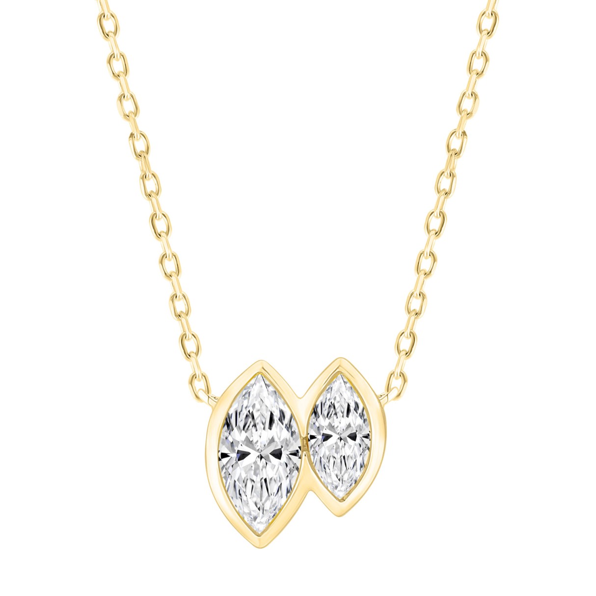 3/4CT Yellow Gold 10K Collection Linked Hearts &am...