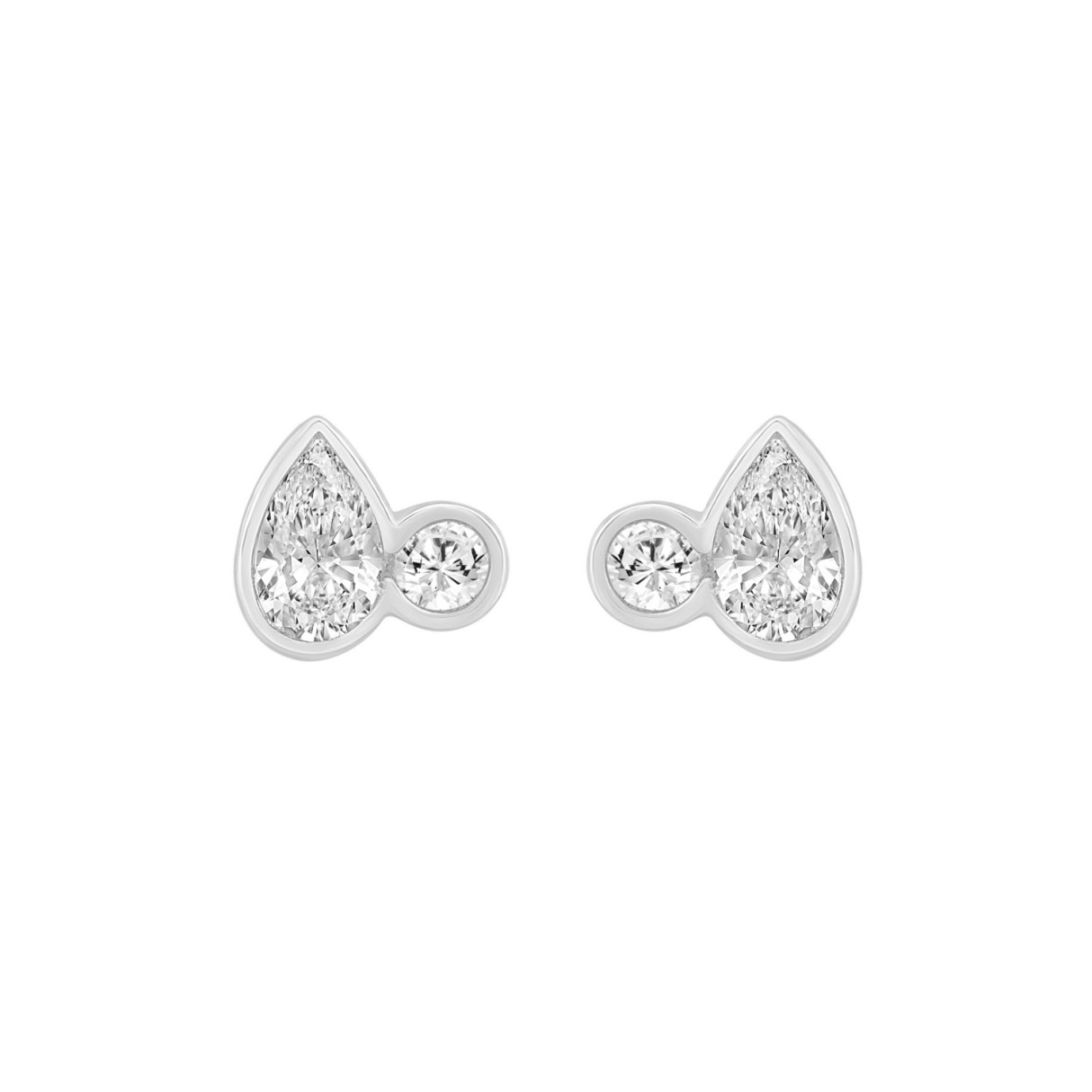 3/4CT White Gold 10K Collection Linked Hearts Two-...