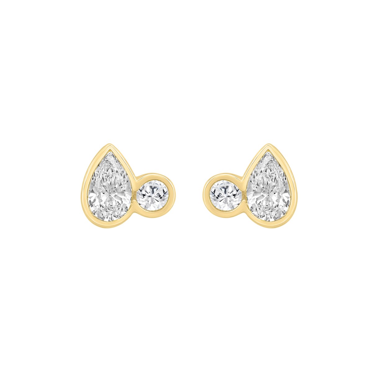 3/4CT Yellow Gold 10K Collection Linked Hearts Two...