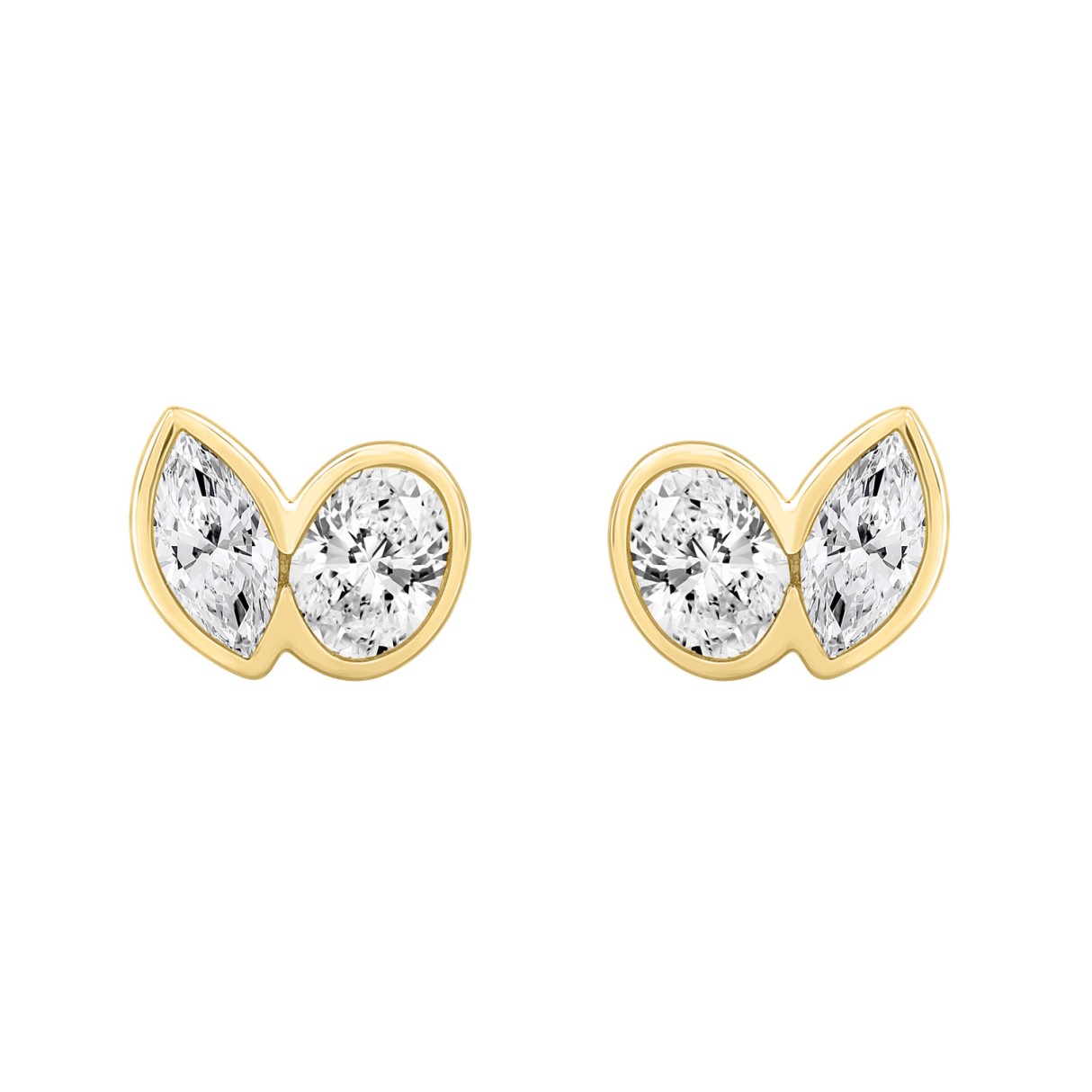 1.00CT Yellow Gold 14K Collection Linked Hearts Tw...