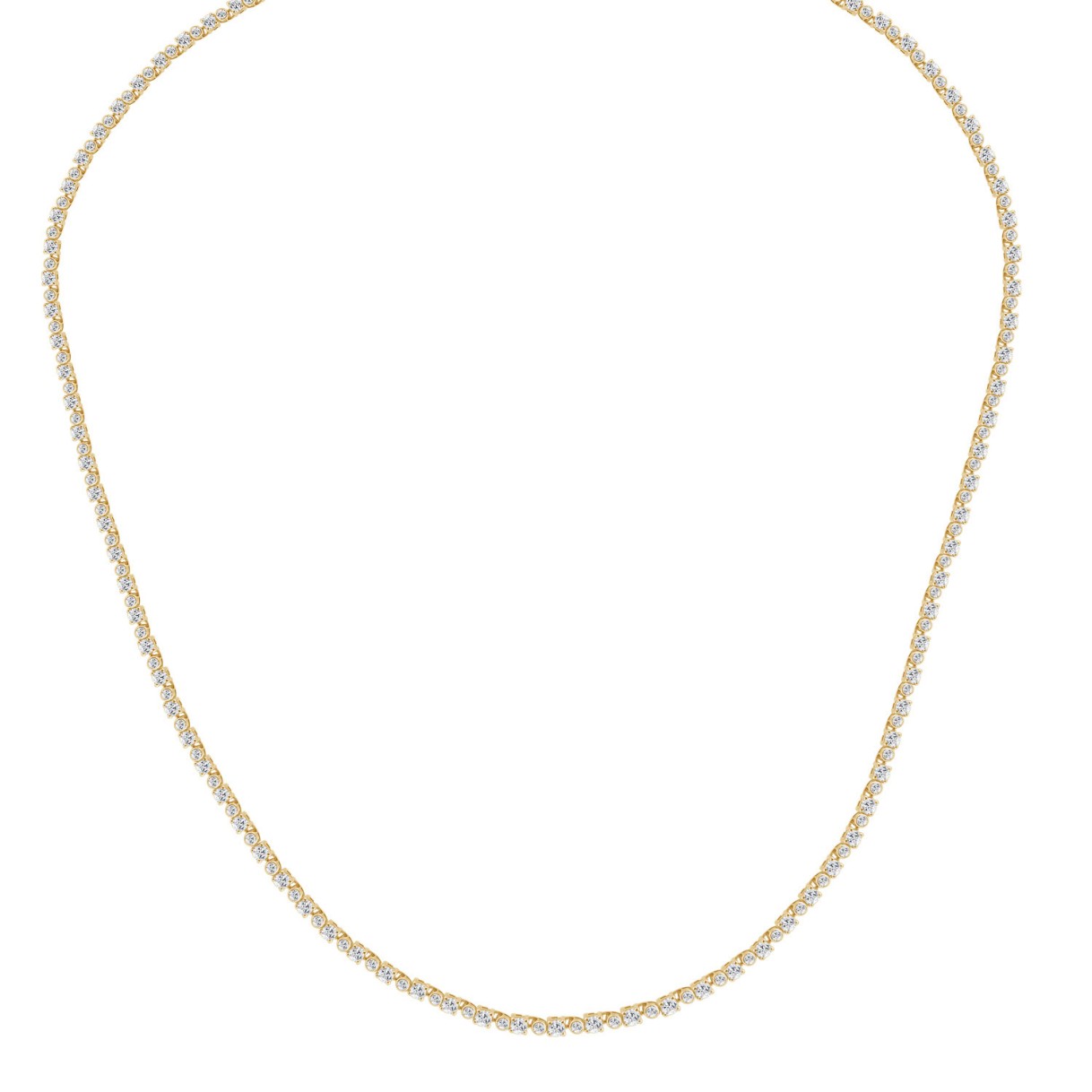 Elegance 5.00CT Yellow Gold 10K Round Diamond Necklace for Women (Color F-G Clarity VS1/VS2)