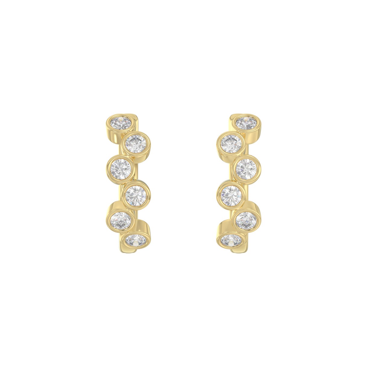 Elegant Ladies 10K Yellow Gold 3/4CT Round Lab Gro...