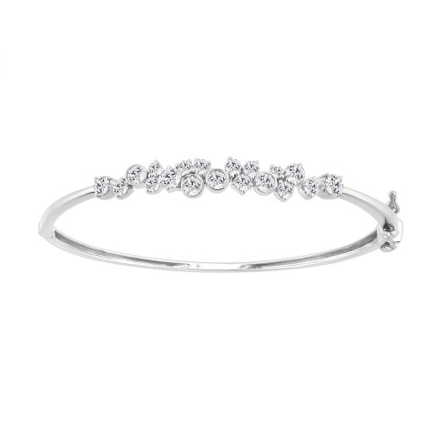 14K White Gold Ladies Fashion Bangle 1 3/4Ct Round Cut Diamonds (Color F-G -Clarity Vs1/Vs2) 14K White Gold Ladies Fashion Bangle 1 3/4Ct Round Cut Diamonds (Color F-G -Clarity Vs1/Vs2)