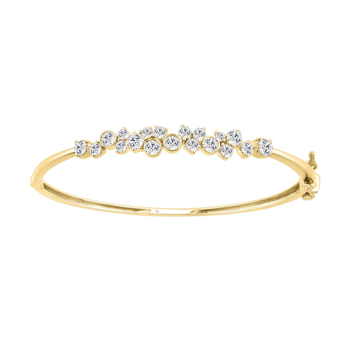 14K Yellow Gold Ladies Flexible Bangle 1 3/4CT Rou...