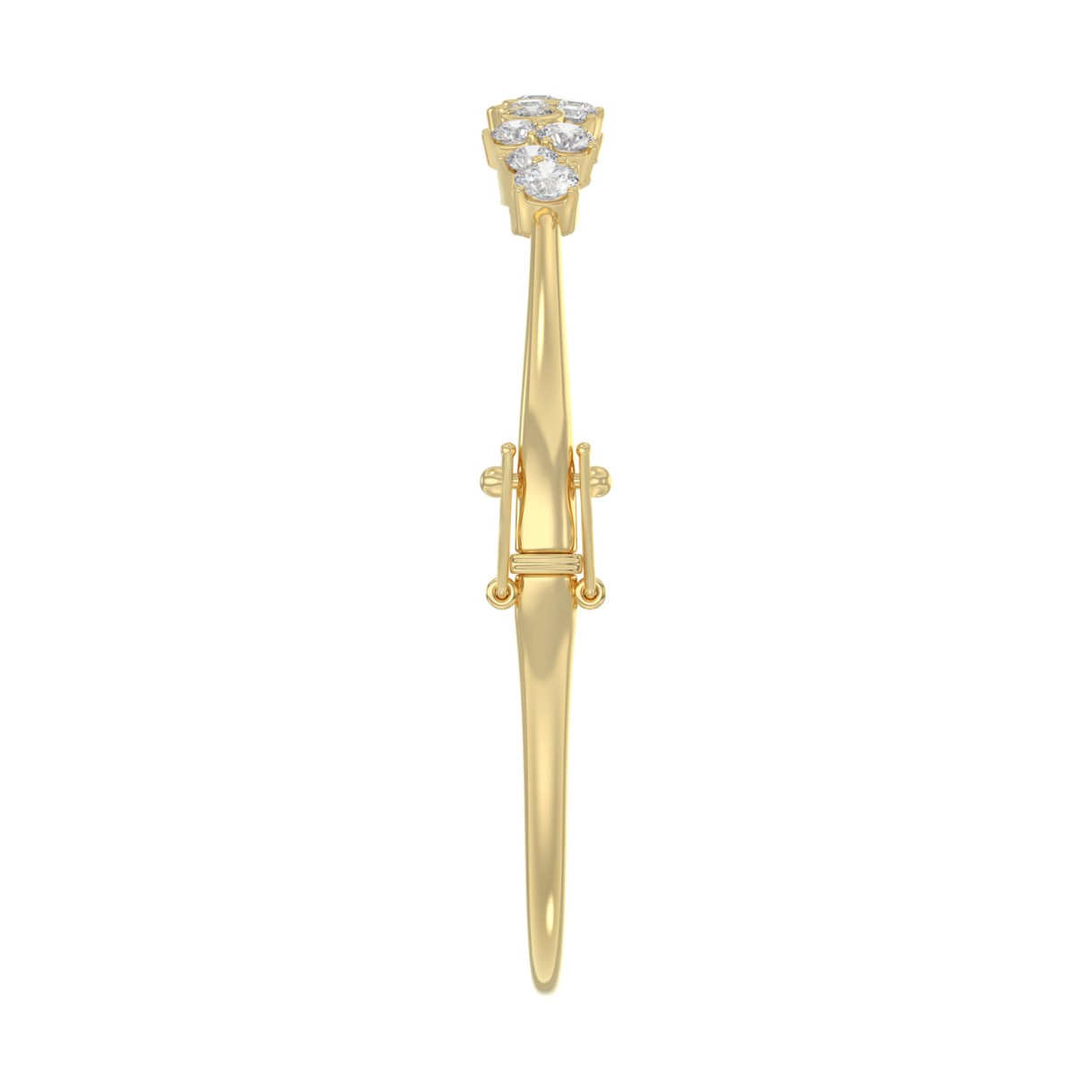 14K Yellow Gold Ladies Flexible Bangle 1 3/4CT Round Cut Diamonds  (Color F-G -Clarity VS1/VS2)