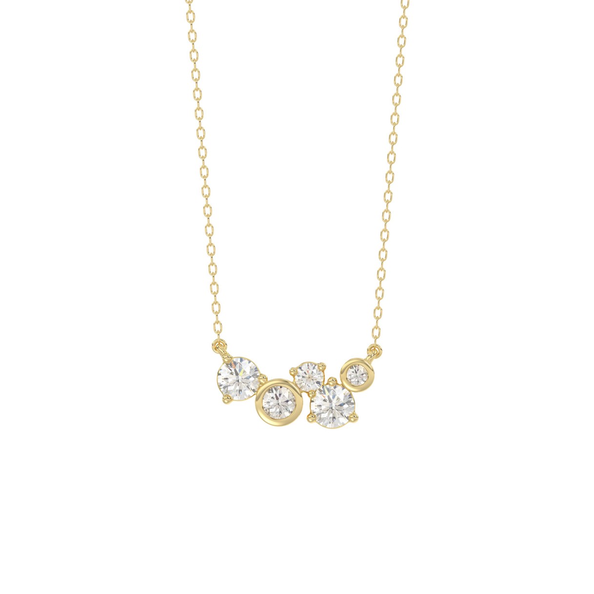 Elegant Ladies 10K Yellow Gold 1/2CT Round Lab Gro...