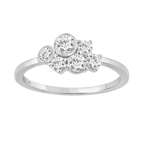 Classic 14K White Gold  Round Lab Grown Diamond Ladies Ring 1/2Ct (Color F-G -Clarity Vs1/Vs2)