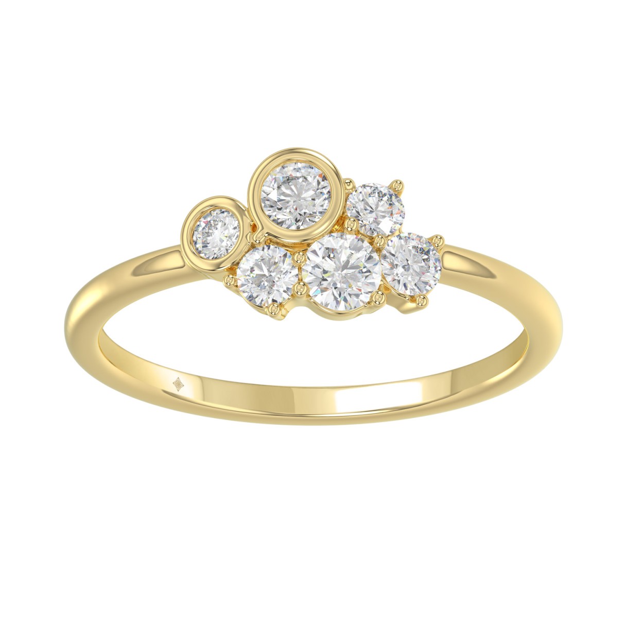 Classic 10K Yellow Gold  Round Lab Grown Diamond l...