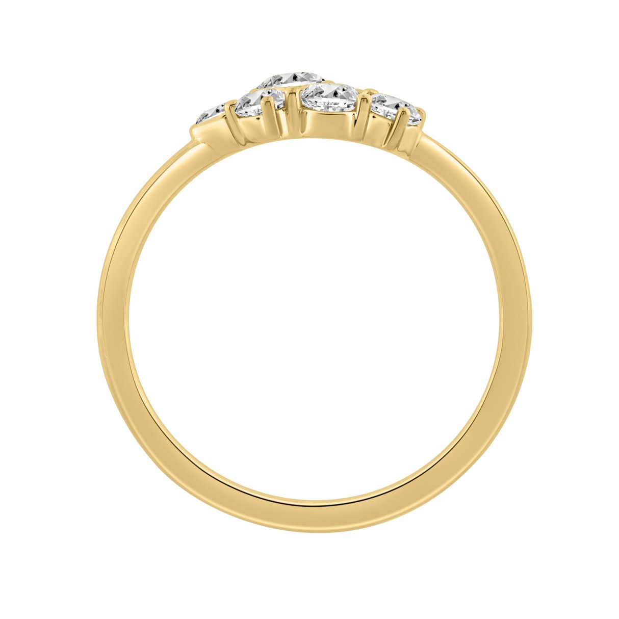 Classic 10K Yellow Gold  Round Lab Grown Diamond ladies Ring 1/2CT (Color F-G -Clarity VS1/VS2)