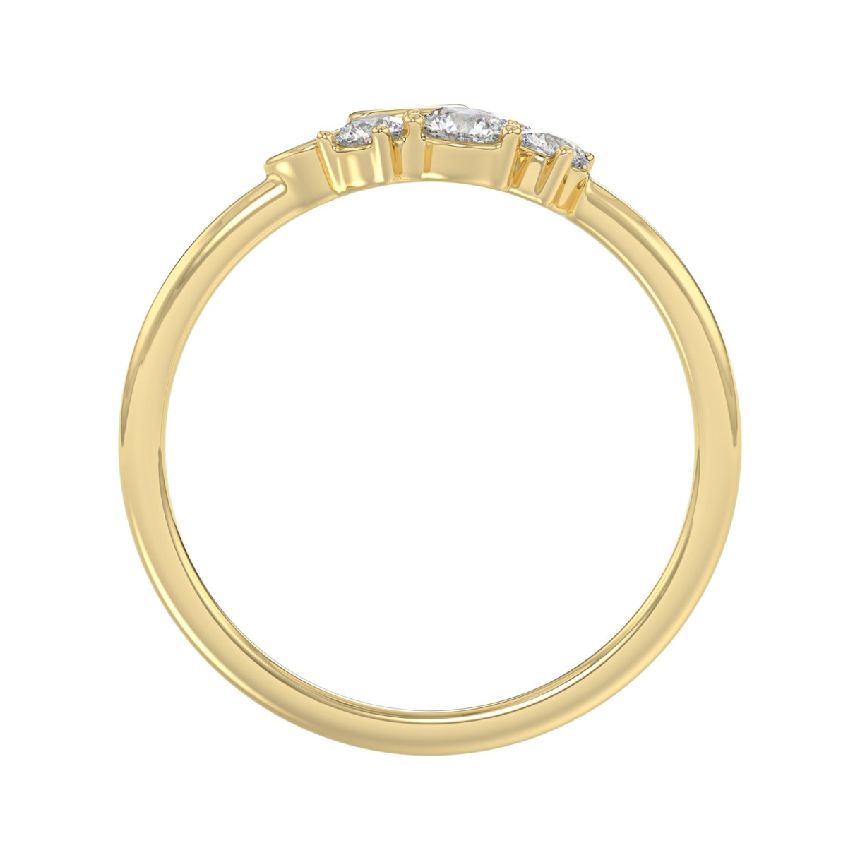 Classic 10K Yellow Gold  Round Lab Grown Diamond ladies Ring 1/2CT (Color F-G -Clarity VS1/VS2)