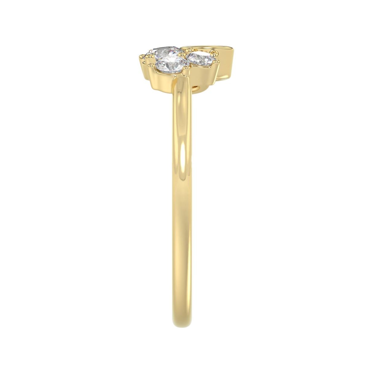 Classic 10K Yellow Gold  Round Lab Grown Diamond ladies Ring 1/2CT (Color F-G -Clarity VS1/VS2)