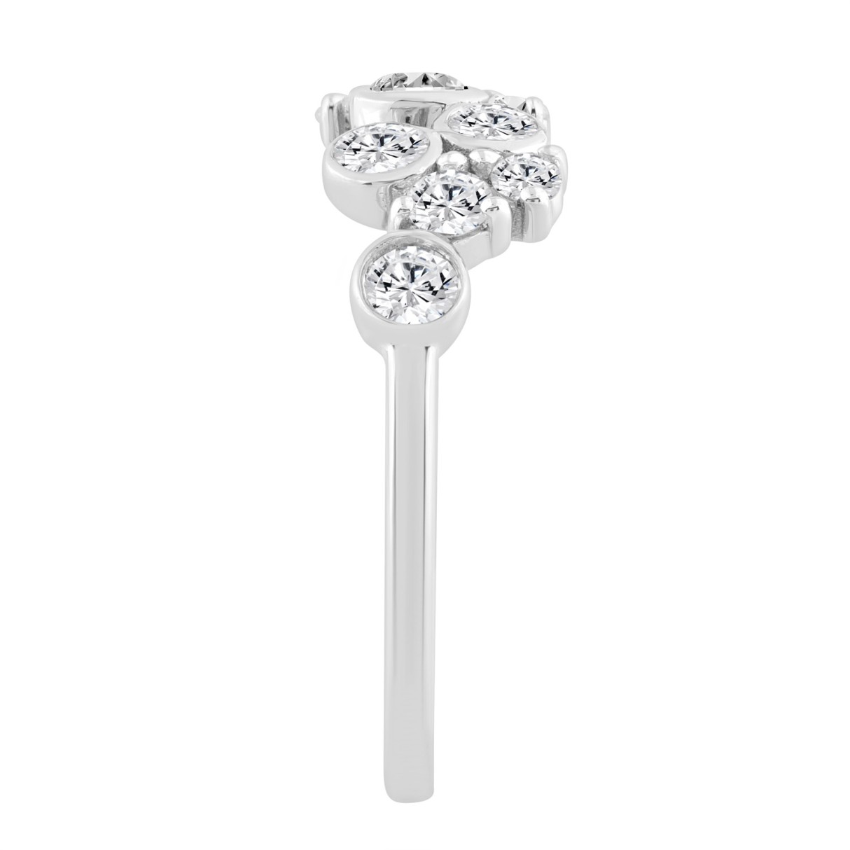 Classic 14K White Gold  Round Lab Grown Diamond Ladies Fashion  Ring 3/4Ct (Color F-G -Clarity Vs1/Vs2)