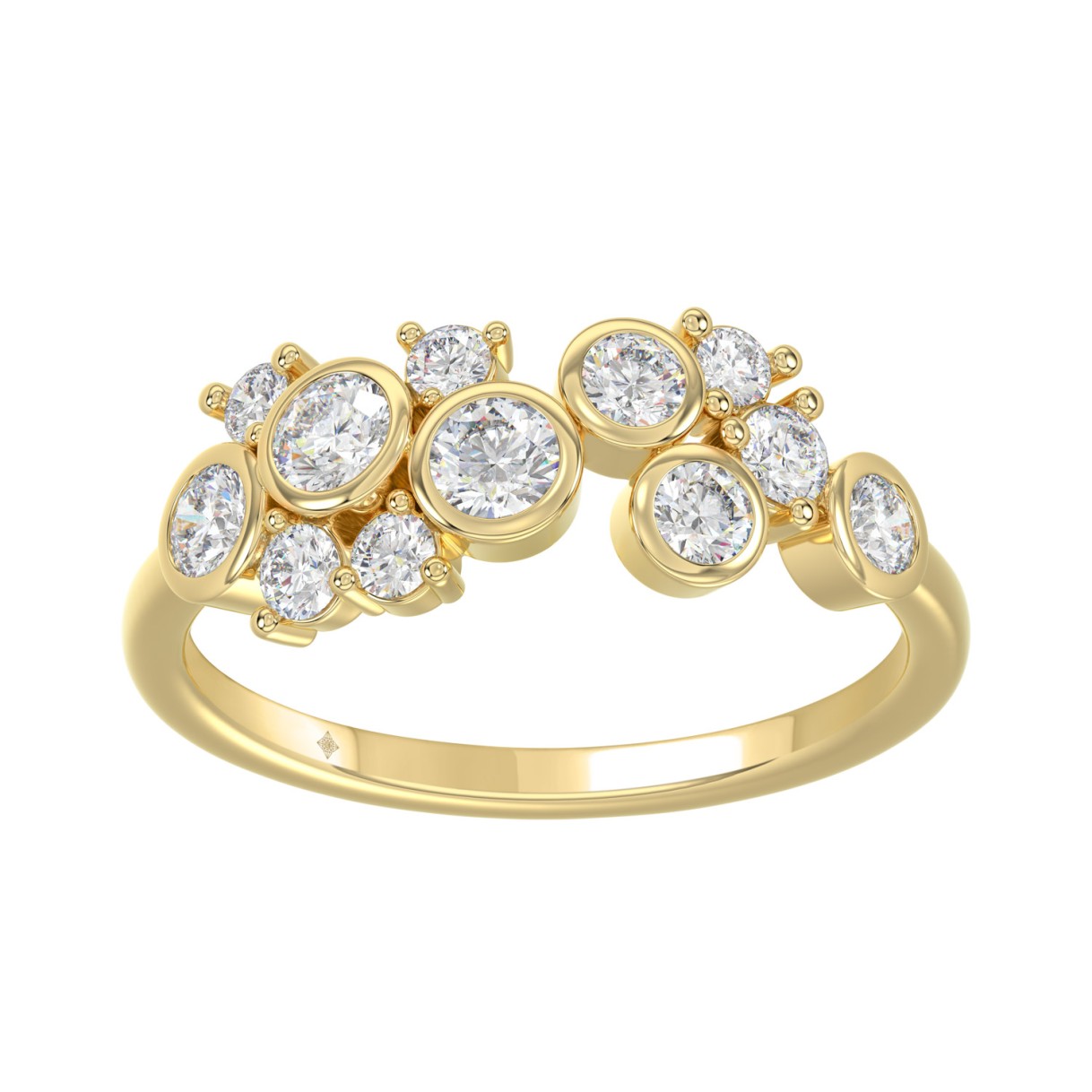 Classic 10K Yellow Gold  Round Lab Grown Diamond L...