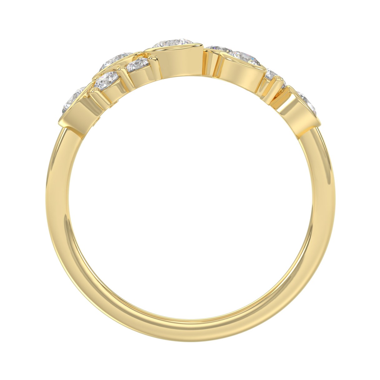 Classic 10K Yellow Gold  Round Lab Grown Diamond Ladies Fashion  Ring 3/4Ct (Color F-G -Clarity Vs1/Vs2)