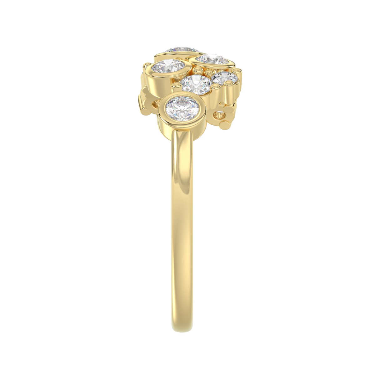 Classic 10K Yellow Gold  Round Lab Grown Diamond Ladies Fashion  Ring 3/4Ct (Color F-G -Clarity Vs1/Vs2)