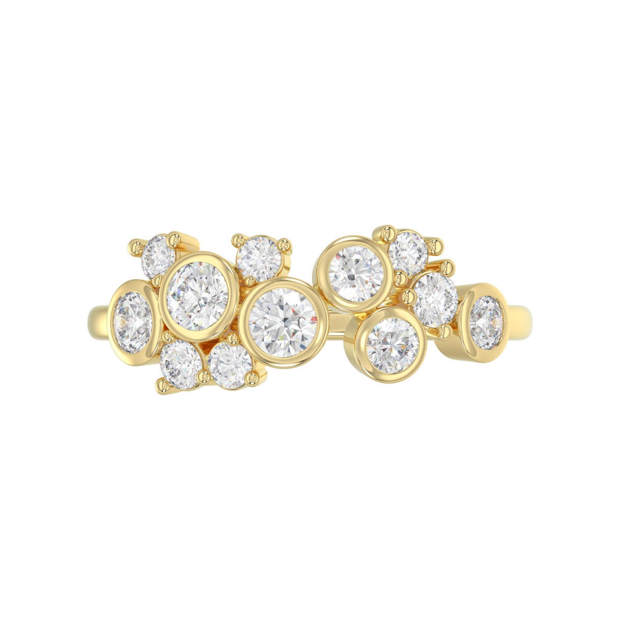 Classic 10K Yellow Gold  Round Lab Grown Diamond Ladies Fashion  Ring 3/4Ct (Color F-G -Clarity Vs1/Vs2)