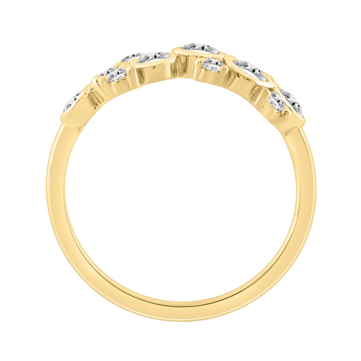 Classic 14K Yellow Gold  Round Lab Grown Diamond Ladies Fashion  Ring 3/4Ct (Color F-G -Clarity Vs1/Vs2)