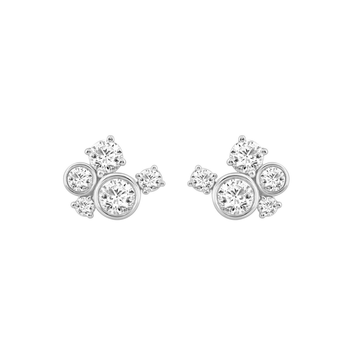 1.00Ct White Gold 10K Round Diamond Fashion Earrin...